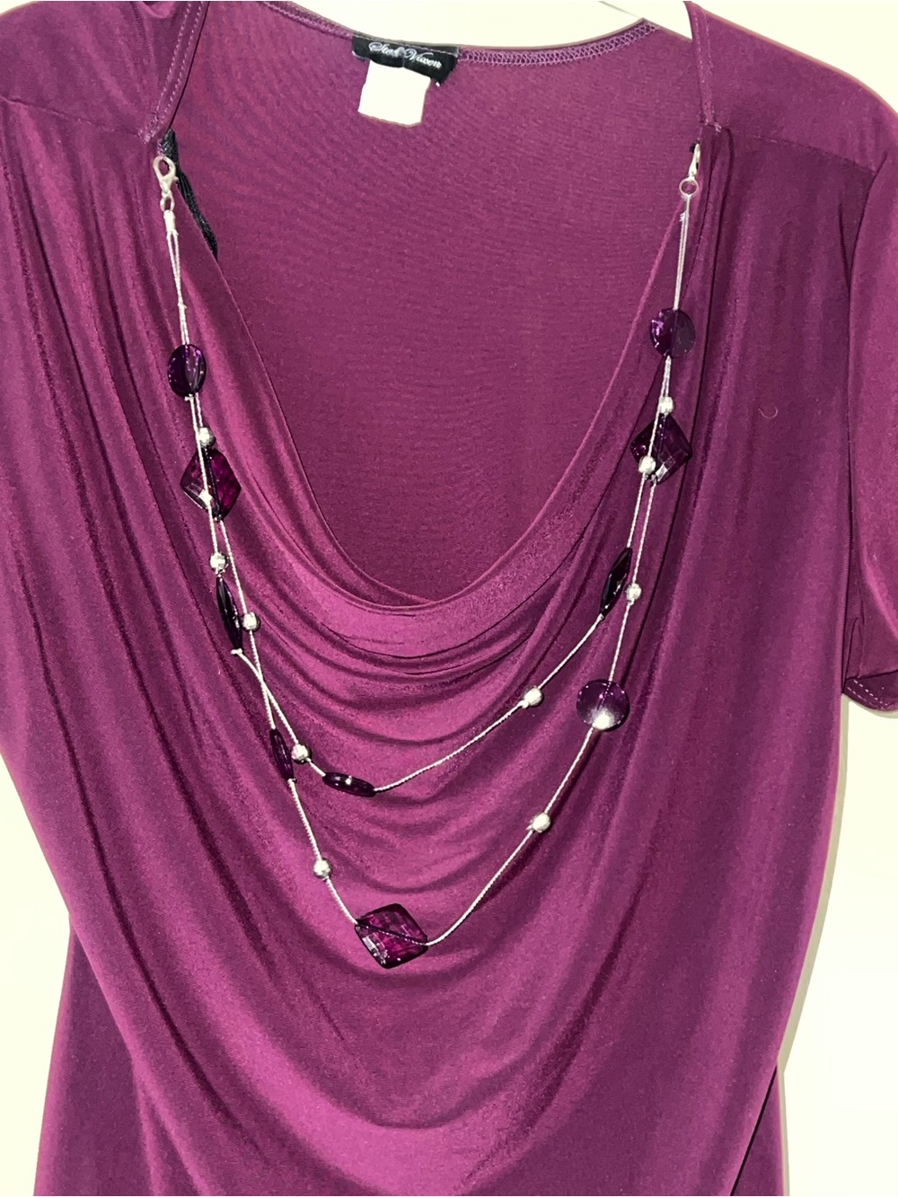 Multi-Strand Purple Bead Necklace by (Unknown)